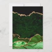 Groene en goudfaux Glitter Agate Wedding Bedankkaart (Achterkant)