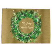 Groene en goudfeestdag Wreath Groot Cadeauzakje (Achterkant)