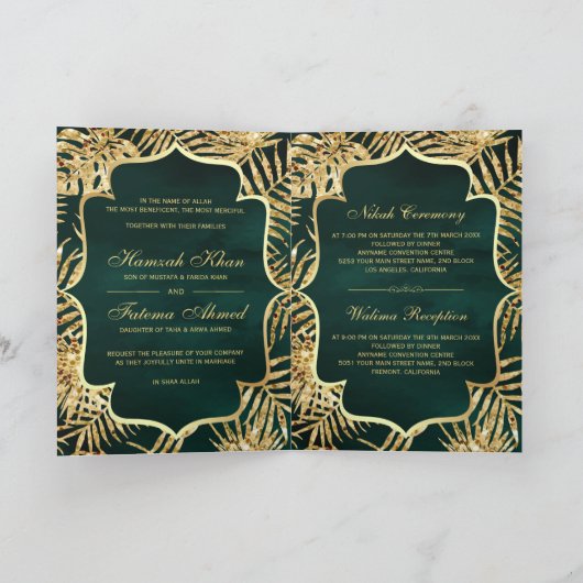 Groene en goudglitter Datum Palm Muslim Wedding (Binnen)