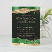 Groene en goudglitterscheuren nieuwjaarsdag kaart (Staand voorkant)