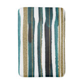 Groene en goudglitterstrepen badmat (Voorkant Verticaal)