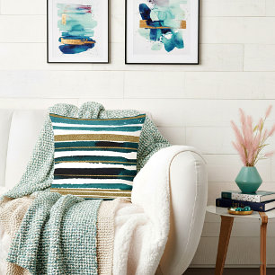 Groene en goudglitterstrepen kussen