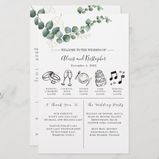 Groene en goudlegant Weddenschap rondweg Briefpapier (Voorkant / Achterkant)