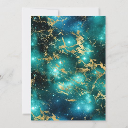 Groene en goudmakreel 21ste verjaardag kaart (Achterkant)