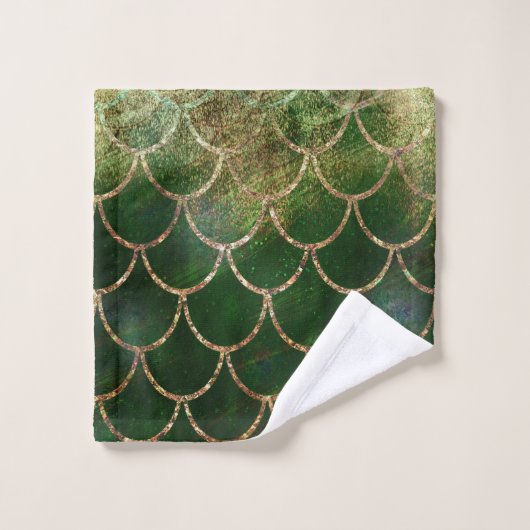 Groene en goudmakreelvis bad handdoek (Wasdoekje)