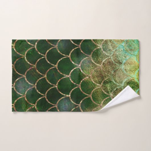 Groene en goudmakreelvis bad handdoek (Handdoek)