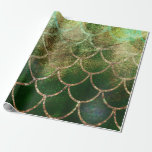 Groene en goudmakreelvis cadeaupapier<br><div class="desc">aangepast verpakkingspapier</div>