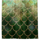 Groene en goudmakreelvis douchegordijn (Voorkant)