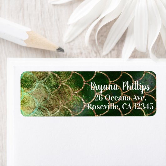 Groene en goudmakreelvis etiket (Insitu)