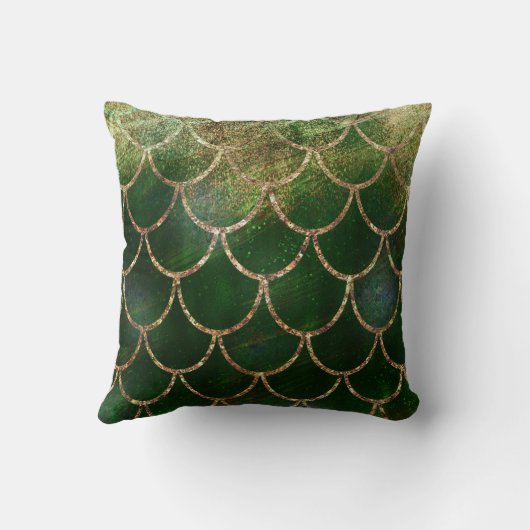 Groene en goudmakreelvis kussen (Achterkant)