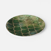 Groene en goudmakreelvis papieren bordje (Gekanteld)