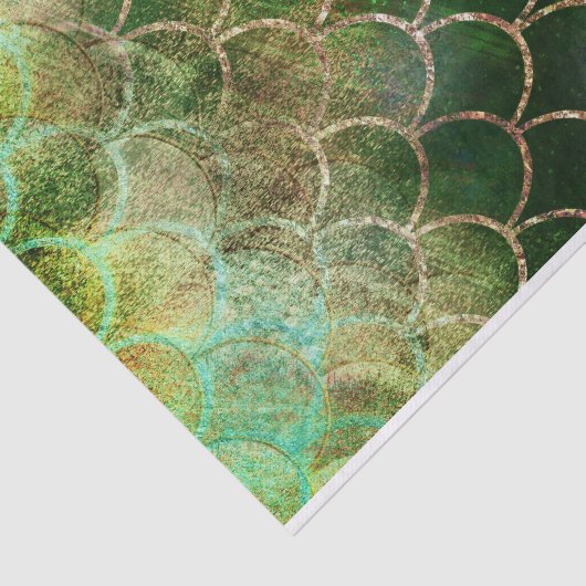 Groene en goudmakreelvis tissuepapier (Detail)