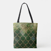 Groene en goudmakreelvis tote bag (Achterkant)