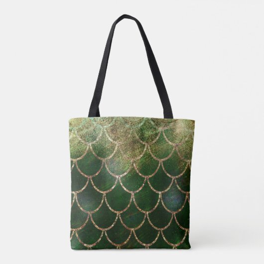 Groene en goudmakreelvis tote bag (Achterkant)