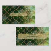 Groene en goudmakreelvis visitekaartje (Voorkant / Achterkant)
