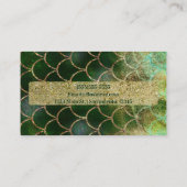 Groene en goudmakreelvis visitekaartje (Achterkant)