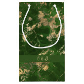 Groene en goudmarmer klein cadeauzakje (Achterkant)