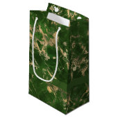 Groene en goudmarmer klein cadeauzakje (Voorkant Gekanteld)