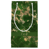 Groene en goudmarmer klein cadeauzakje (Voorkant)