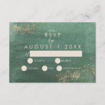 Groene en goudmoderne Waterverf RSVP