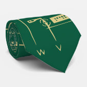 groene en goudtechniek | Moederbord | Circuit Boar Stropdas (Opgerold)