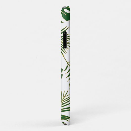 Groene en goudtropische bladeren en monogram Case-Mate iPhone case (Achterkant/rechts)