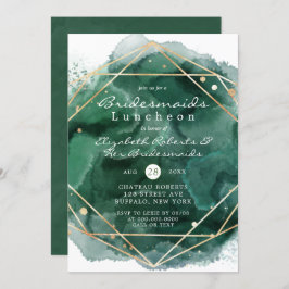 Groene en goudverf Bridesmaids Luncheon Invitae