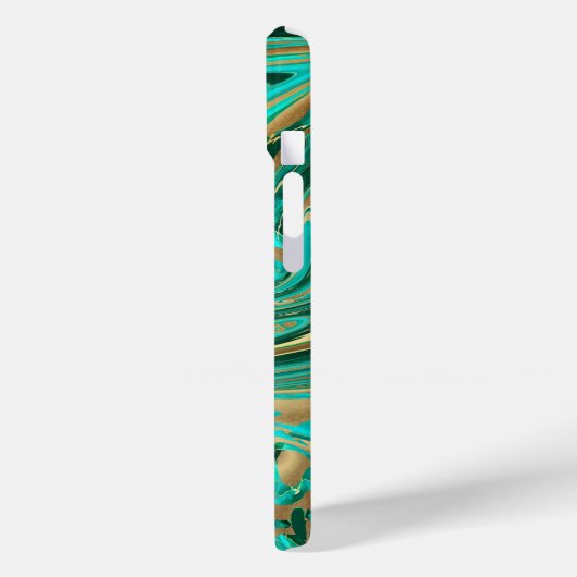 Groene en goudvloeibare marmer Case-Mate iPhone case (Achterkant / Links)
