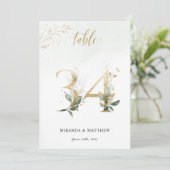 Groene en goudvulling, formaat 5 x 7 Tabel Nummer  Kaart (Staand voorkant)