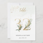 Groene en goudvulling, formaat 5 x 7 Tabel Nummer  Kaart (Achterkant)