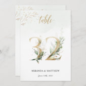 Groene en goudvulling, formaat 5 x 7 Tabel Nummer  Kaart (Voorkant / Achterkant)