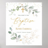 Groene en goudvulling, welkomstbaptisme poster (Voorkant)