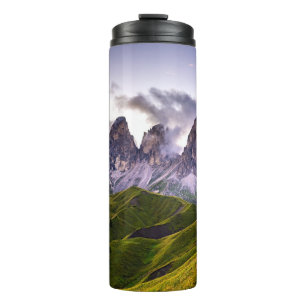 GROENE EN GRIJE MOUNTAINEN ONDER WITTE KLEUREN TIJ THERMOSBEKER