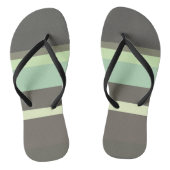 groene en grijze abstracte strepen teenslippers (Voetbed)
