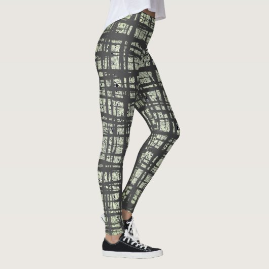 Groene en grijze check legging (Rechts)