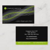 Groene en grijze gekromde lijnen en cirkel visitekaartje (Voorkant / Achterkant)