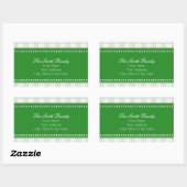 Groene en Grijze Gingham Adres Stickers (Vel)