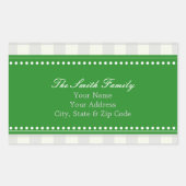 Groene en Grijze Gingham Adres Stickers (Voorkant)