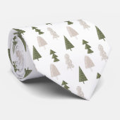 Groene en Grijze Moderne Kerstbomen Stropdas (Opgerold)