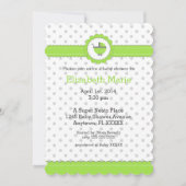 Groene en Grijze Polka Dots- Baby shower Kaart (Voorkant)