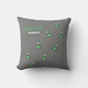 Groene en grijze "Space Puppy" schildert Pillow Kussen