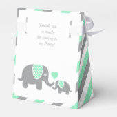 Groene en Grijze Streep Olifant Bedankdoosjes (Achterkant)