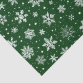 Groene en grote witte sneeuwvlokken tissuepapier (Detail)