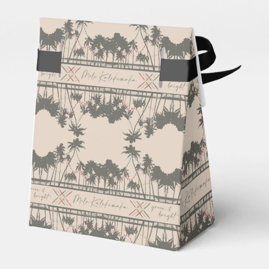 Groene en heldere, Hawaiiaanse stijlkerst Bedankdoosjes (Achterkant)