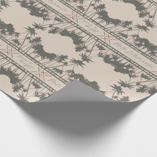 Groene en heldere, Hawaiiaanse stijlkerst Cadeaupapier (Hoek)