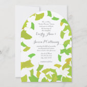Groene en Herfst kleur Ginkgo Leaves Wedding Kaart (Voorkant)