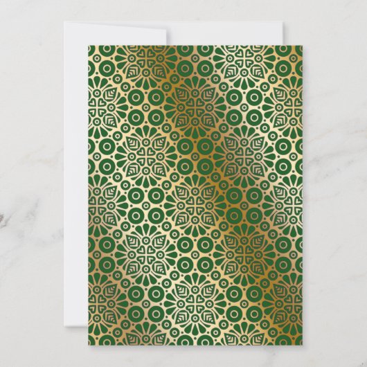 Groene en Ivoor Islamitische Boog Moslim Bruiloft Kaart (Achterkant)
