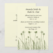 Groene en ivoorkleurige trouwreceptie uitnodiging (Voorkant / Achterkant)