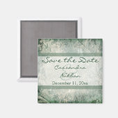 Groene en ivoren Floral sparen de Magnet van de Da (Voorkant / Achterkant)