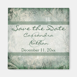 Groene en ivoren Floral sparen de Magnet van de Da